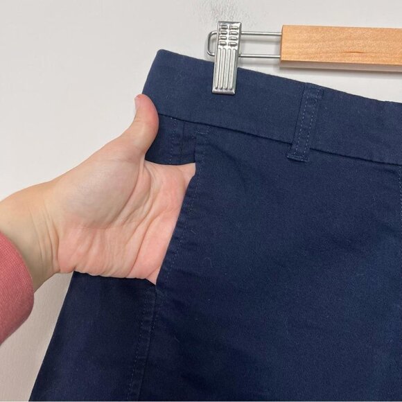 J Crew Womens Size 4 Stretch Chino Short Navy Blue FLAW Preppy Coastal Nautical - Picture 4 of 12